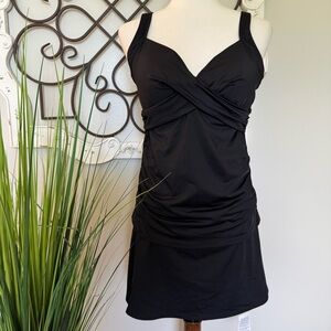 NWT LANDS’ END Size Underwire Tankini Swimsuit Top and Bottom Skirt Set